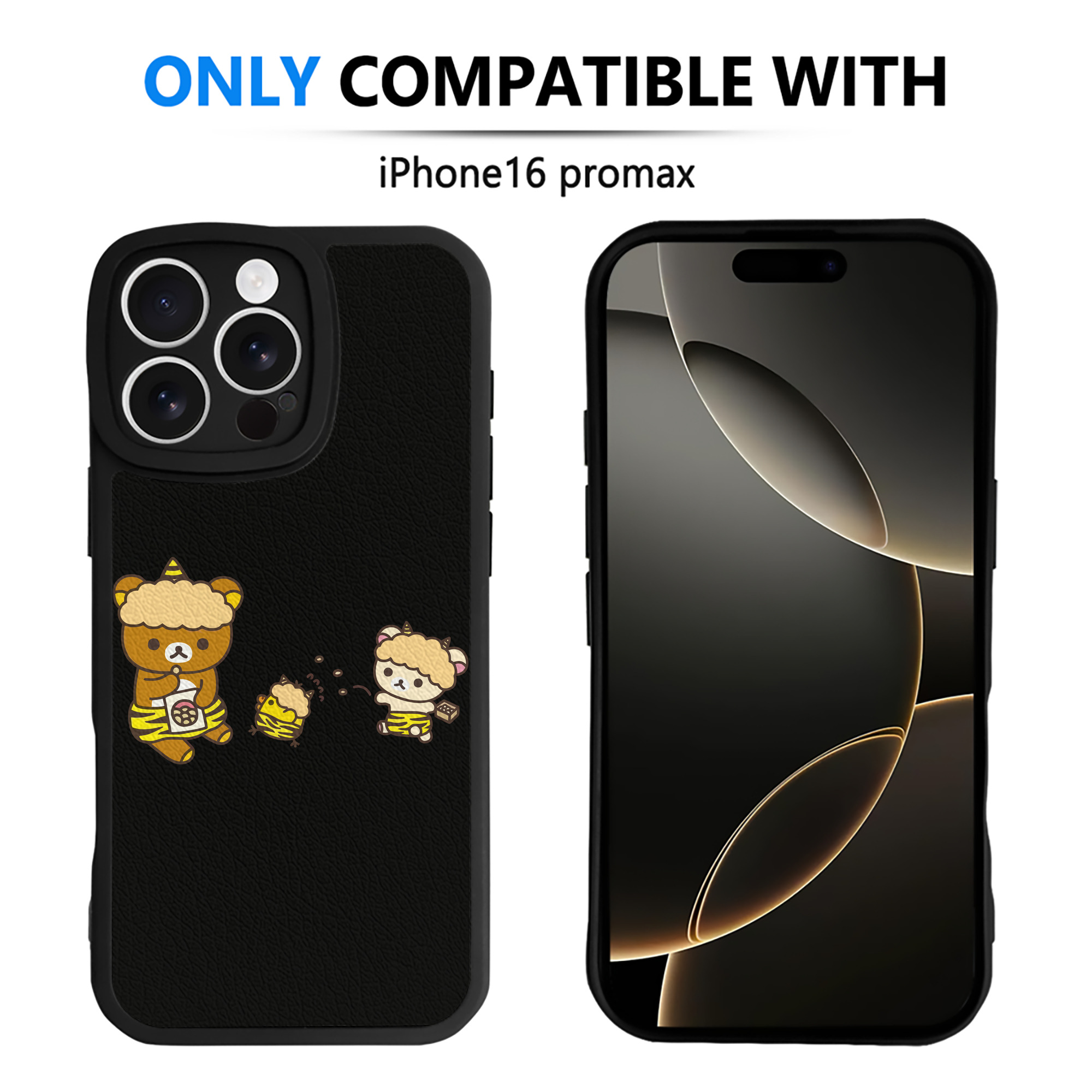 （画像用） リラックマ リラックマ キイロイトリ Rilakkuma Korilakkuma Kiiroitori 【iPhone 16シリーズ対応】シリコンスマホケース（レザー調） 材質：シリコン